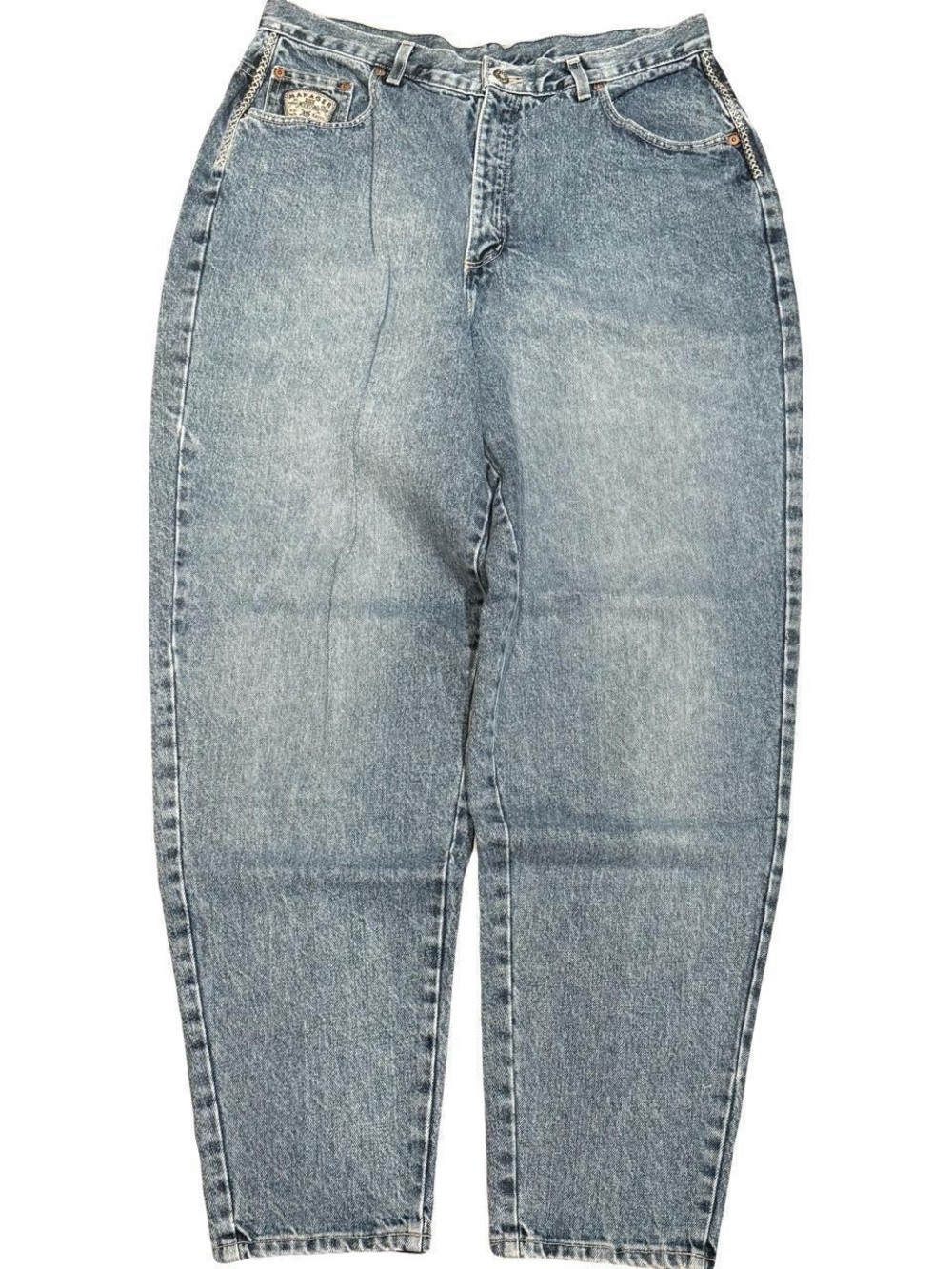 Y2K Manager Embroidered Barrel Baggy Wide Leg Jeans